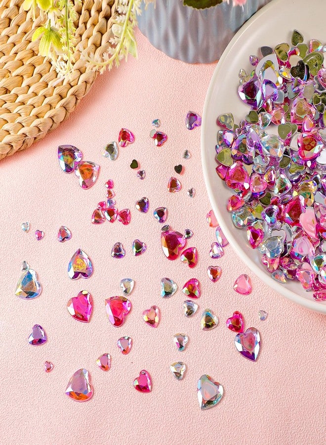 تشوانغ دي مجموعة تشوانغدي من 516 قطعة من أحجار الراين الكريستالية الأكريليكية ذات الظهر المسطح بأحجام 18 مم/12 مم/10 مم/6 مم لتزيين حفلات الزفاف وعيد الحب، وصنع الملابس والأحذية والمجوهرات والحرف اليدوية (لون فاتح، شكل قلب). - Image 4